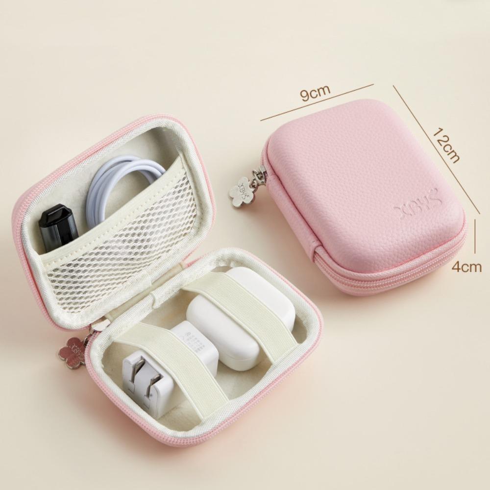 Waterproof Headphone Bag Leather U Disk Organizer Portable Organizer Bag Travel
