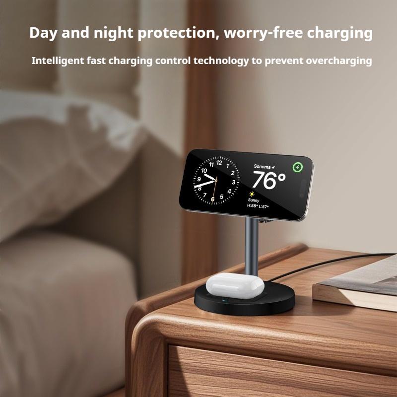 Nuovo caricabatterie wireless tre in uno per cellulare, supporto da tavolo, camera da letto, ricarica wireless adatto per telefono cellulare Apple Huawei