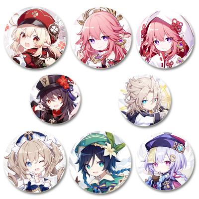 32/44/58 mm hra Anime Genshin Impact Pin Zábavná karikatúra Roztomilá hlava Obrázok Brošňa Odznak Taška Dekor pre fanúšikov Zbierka Priatelia Darčekový doplnok