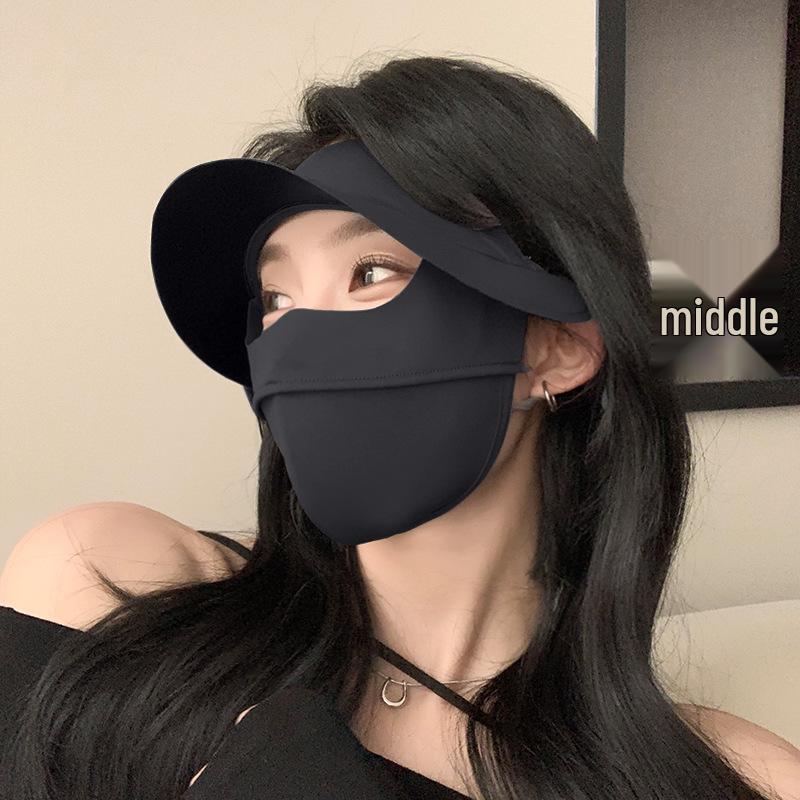 Women s 2026 Summer UV Protection Face Mask Hat - Ice Silk, Full Coverage