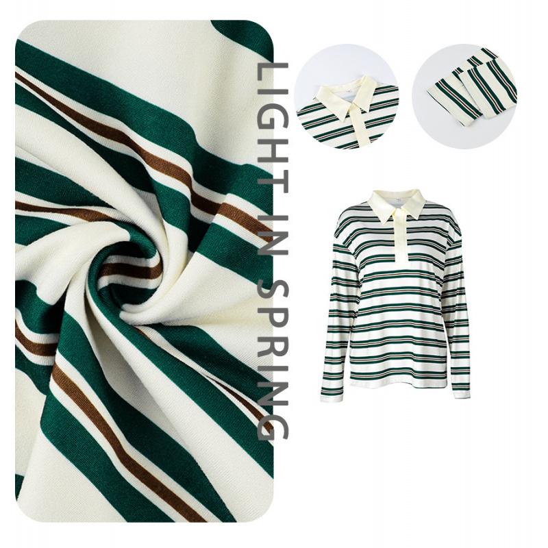 Spring New Loose Striped POLO Collar Long-Sleeve Top With A Stylish Design Suitable For Casual And Commuting