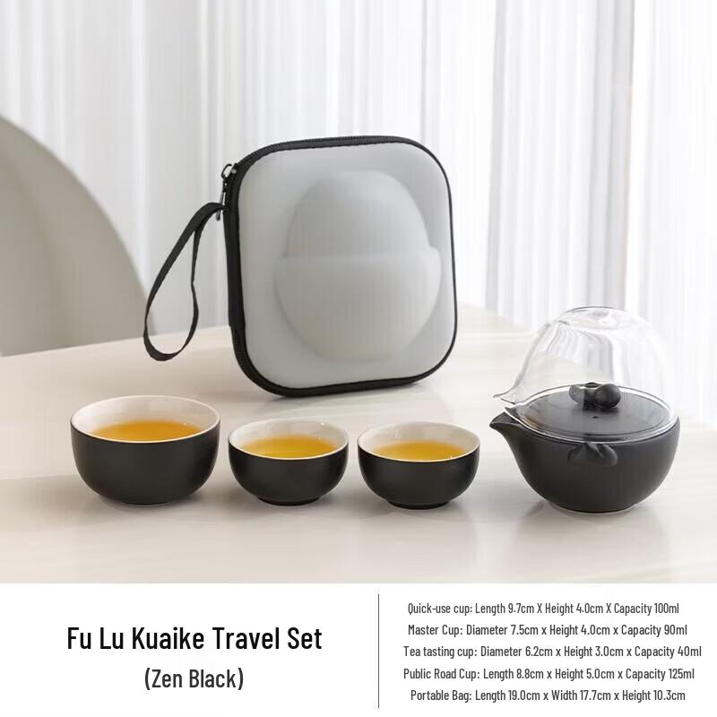 Portable Crystal Tea Set with Travel Bag