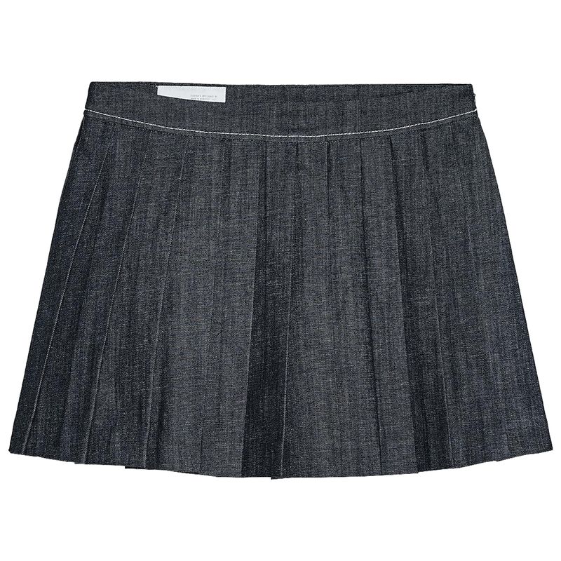 

Zaprha 2025 New Arrival Dark Blue Wide Pleated Denim A- line High Waist Half-Length Fashion Tape Pleated Pantskirt 2154576 Blue L