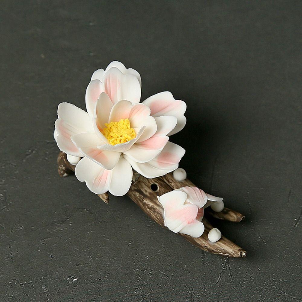 Ceramics Writing Brush Stand Flower Shape Aromatherapy Base Gift Tea Table Oraments  Offices