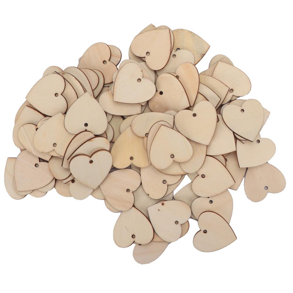 

100Pcs Lovely Heart Shaped DIY Craft Hanging Decoration Ornament for Home Wedding Christmas Tree