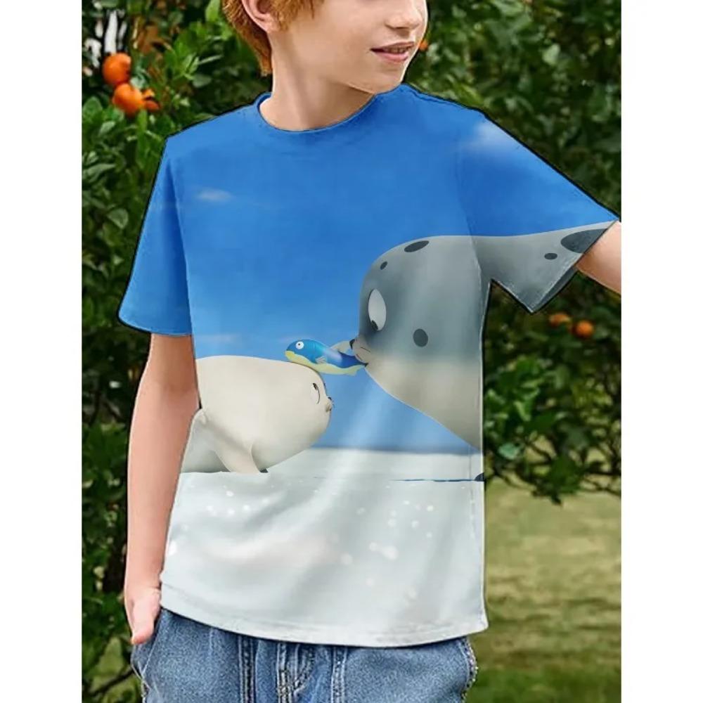 Summer Casual Boys/girls Soft Tops SEALOOK New Style Animation Cartoon Print Casual Tee 3D Printing Children Comfortable T-shirt Cute T-shirt 3D Anime