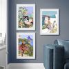 Santorini, Hawaii India Morocco Illustration Wall Art Canvas Painting Abstract Posters And Prints Picture For Living Room Decor