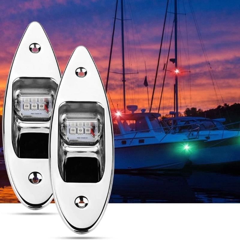 LED Marine Vessels Boats Pontoons Navigation Lights Universal Boat Signal Lamps for Enhanced Safety and Visibility 2pcs