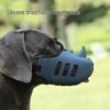 Focinheira de Silicone em Formato de Rinoceronte para Cães de Porte Médio a Grande - Design Anti-Mordida, Anti-Latido, Anti-Comer