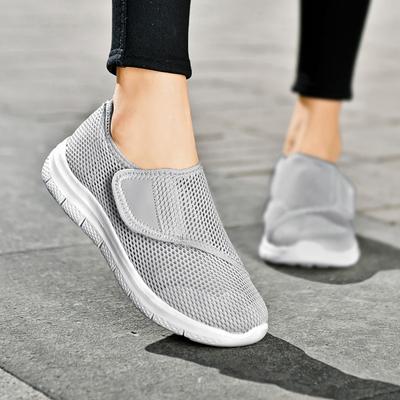 Women Slip On Sneaker Breathable Walking Shoes Lady Fashion Adjustable Lightweight Flat Shoes For Swollen Feet Soft Sole Flats