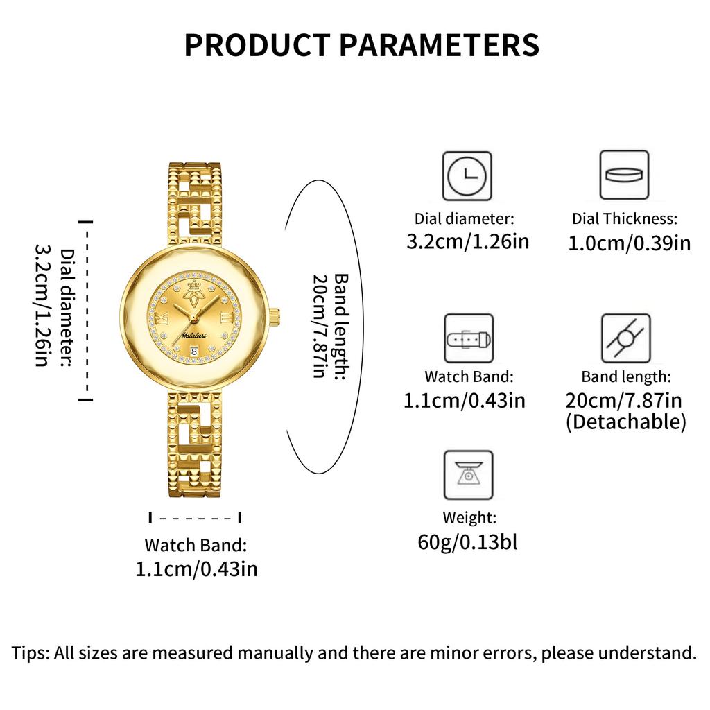 Luxury Green Dial Women Wrist Watch Yalalusi Multi Color Round Crystal Watch with Brand Gift Box Birthday Mother’s Day Gift for