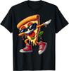 Dabbing Pizza Slice Dancing Foodie Graphic Tee Cool Casual Cotton Short Sleeve T-Shirt for Men
