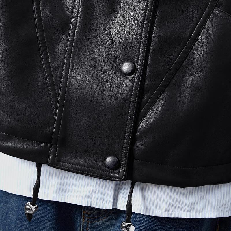 Women's Retro PU Leather Stand Collar Biker Jacket