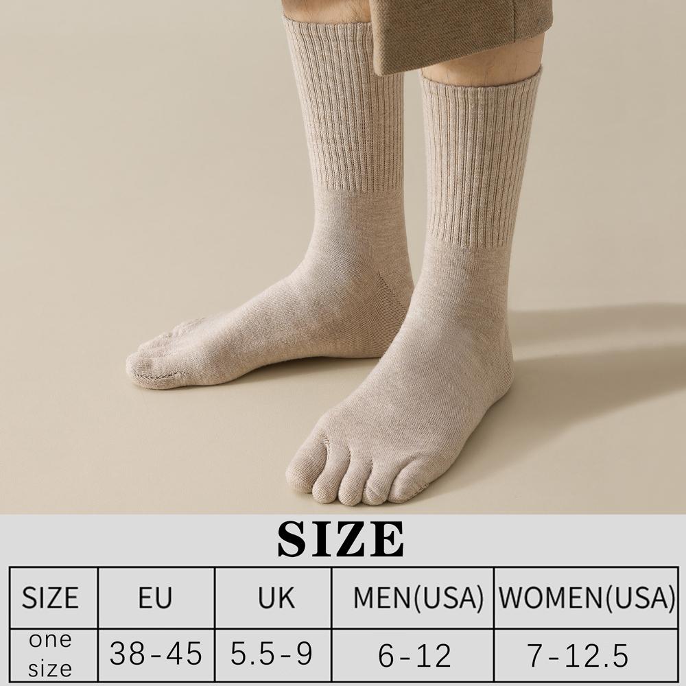 Wool Warm Five-finger Socks Comfortable Business Men's Toe Socks Sports Breathable Sweat Deodorant Solid Color Sock Male