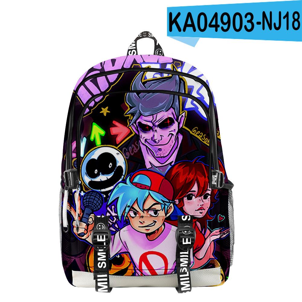 Cartoon Youthful School Bags Unisex Friday Night Funkin Travel Bags 3D Print Oxford Waterproof Notebook multifunction Backpacks
