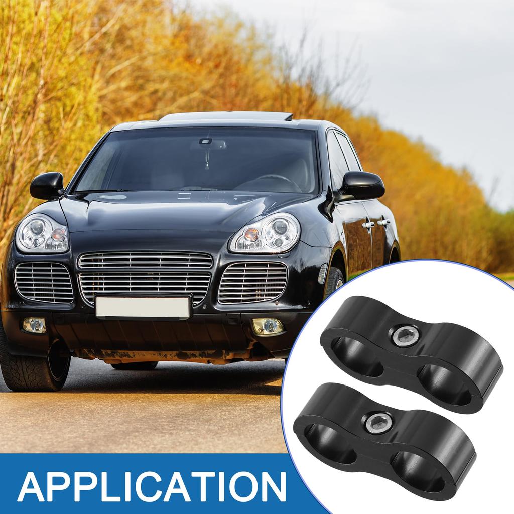 A ABSOPRO Car Hose Separator Clamp AN8 Fuel Line Connector for Fuel Hose Aluminum Alloy (Set of 2)