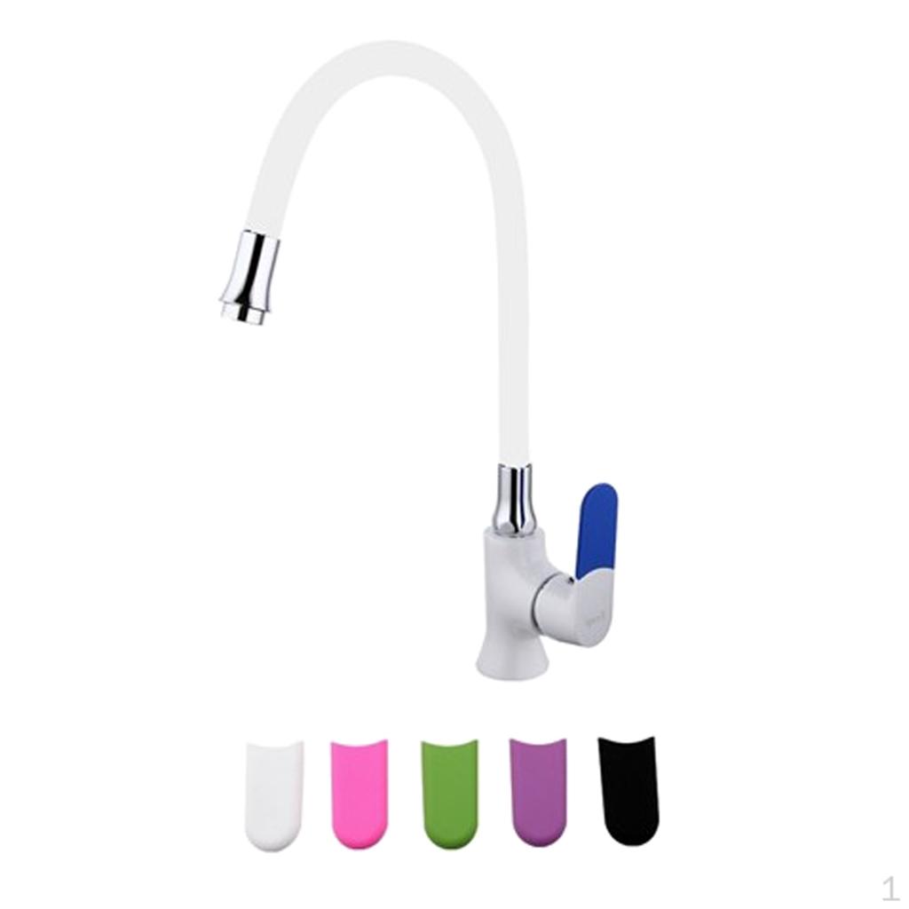 Sink Faucet Single Mounted Rotating Nozzle Lavatory Mixer белый