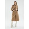 Jacket Collar Sleeve Detailed Mink Trench Coat 12667