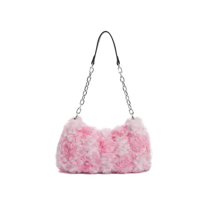 New JACD PU Urban Chic Style Girlish Baguette Shoulder Bag Regular Women's Nude Apricot JA230098