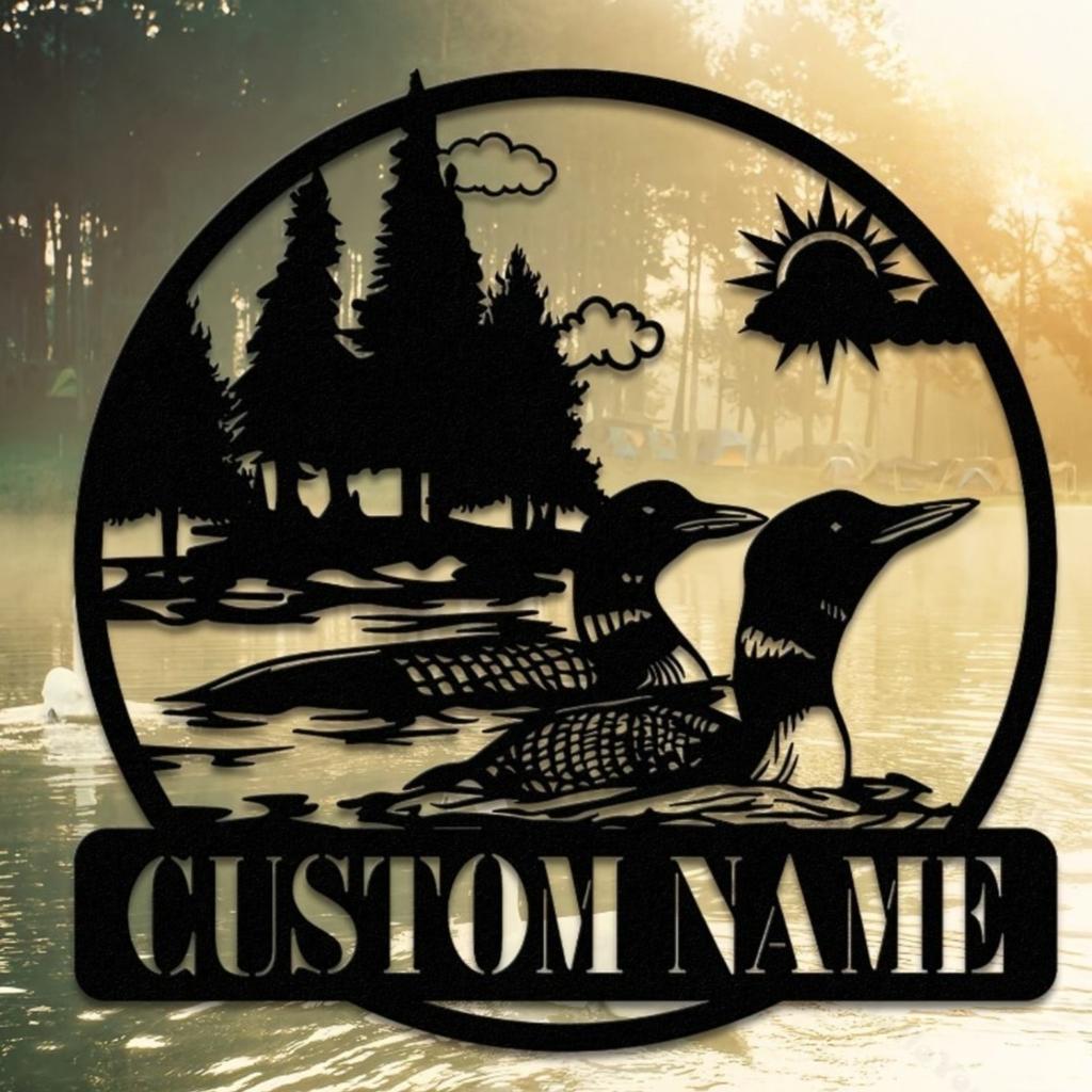 Customizable Metal Duck Sign Personalized Surname Silhouette Wall Decor Hot Sale Home Garden