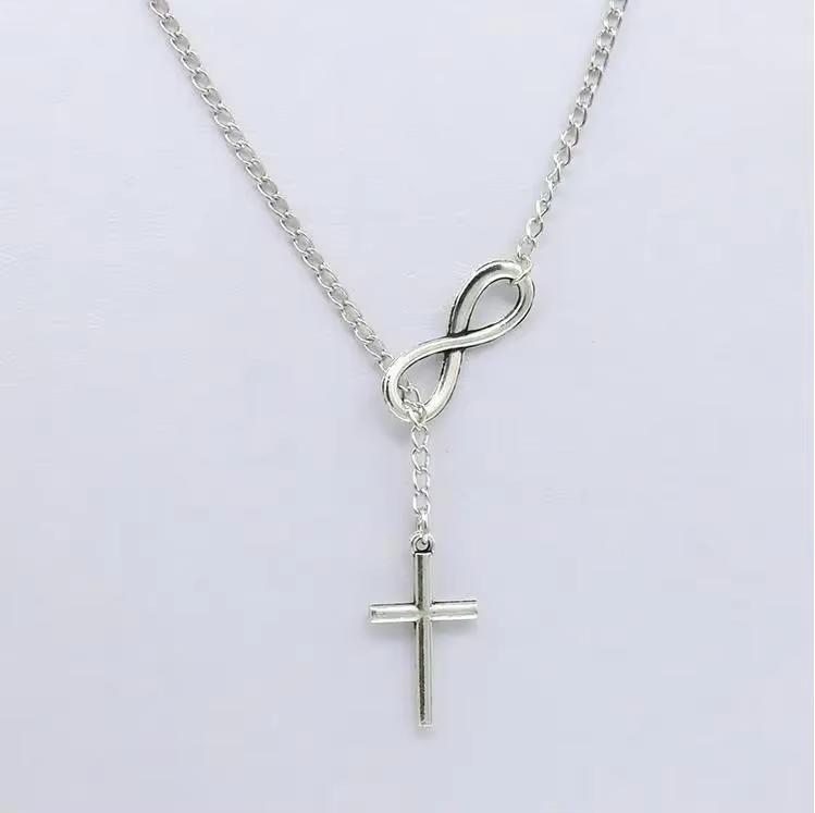 European and American Popular Jewelry, Rhinestone-inlaid Cross Necklace, Simple and Fashionable, Cross and Versatile Hanging