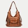 Vintage Women Shoulder Bag Fashion PU Leather Messenger Bag Designer Purse Large Capacity Handbag Travel Bag