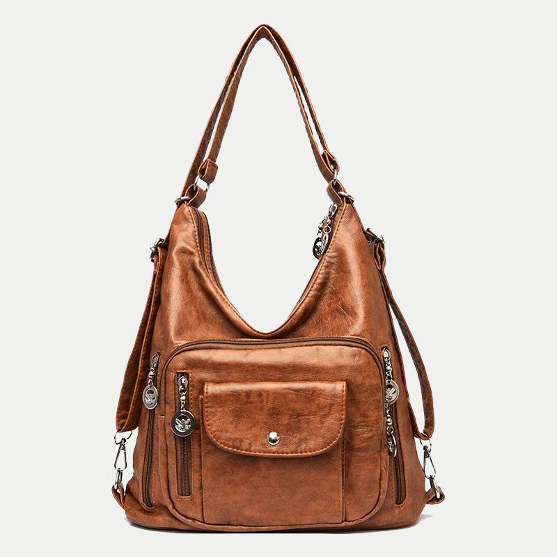 Vintage Women Shoulder Bag Fashion PU Leather Messenger Bag Designer Purse Large Capacity Handbag Travel Bag