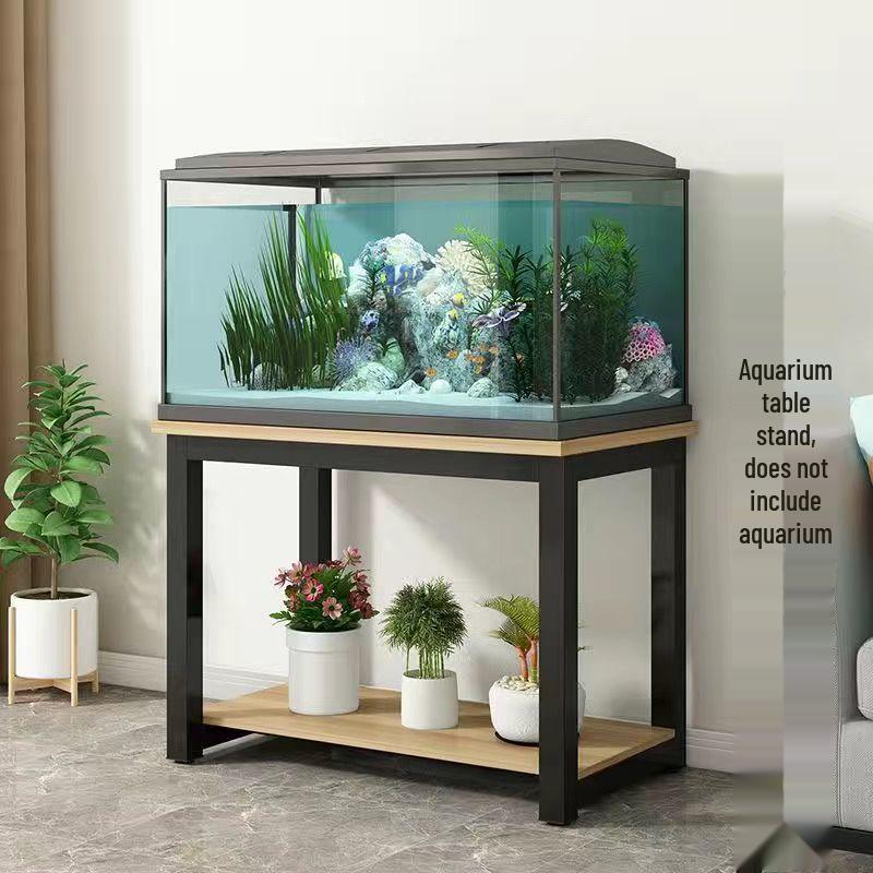 Heavy-Duty Wrought Iron Fish Tank Stand with Cabinet Storage