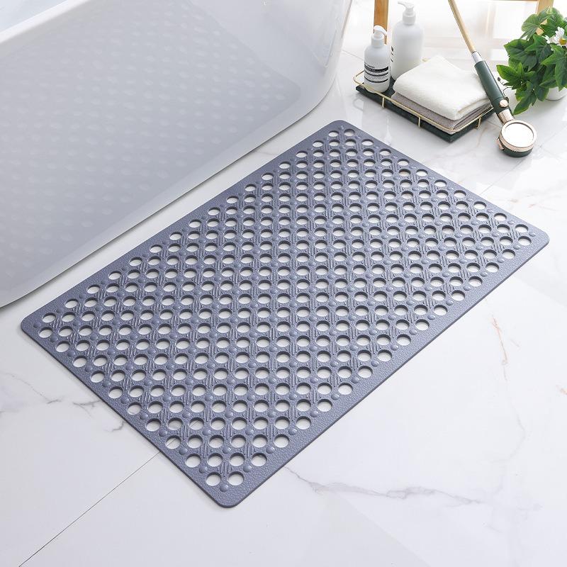 1pc Anti-slip Shower Cabin Mat 43x75cm Diatomite Bath Mat Bathroom Non-Slip Mat with Suction Cup Quick Drain YSFHD02