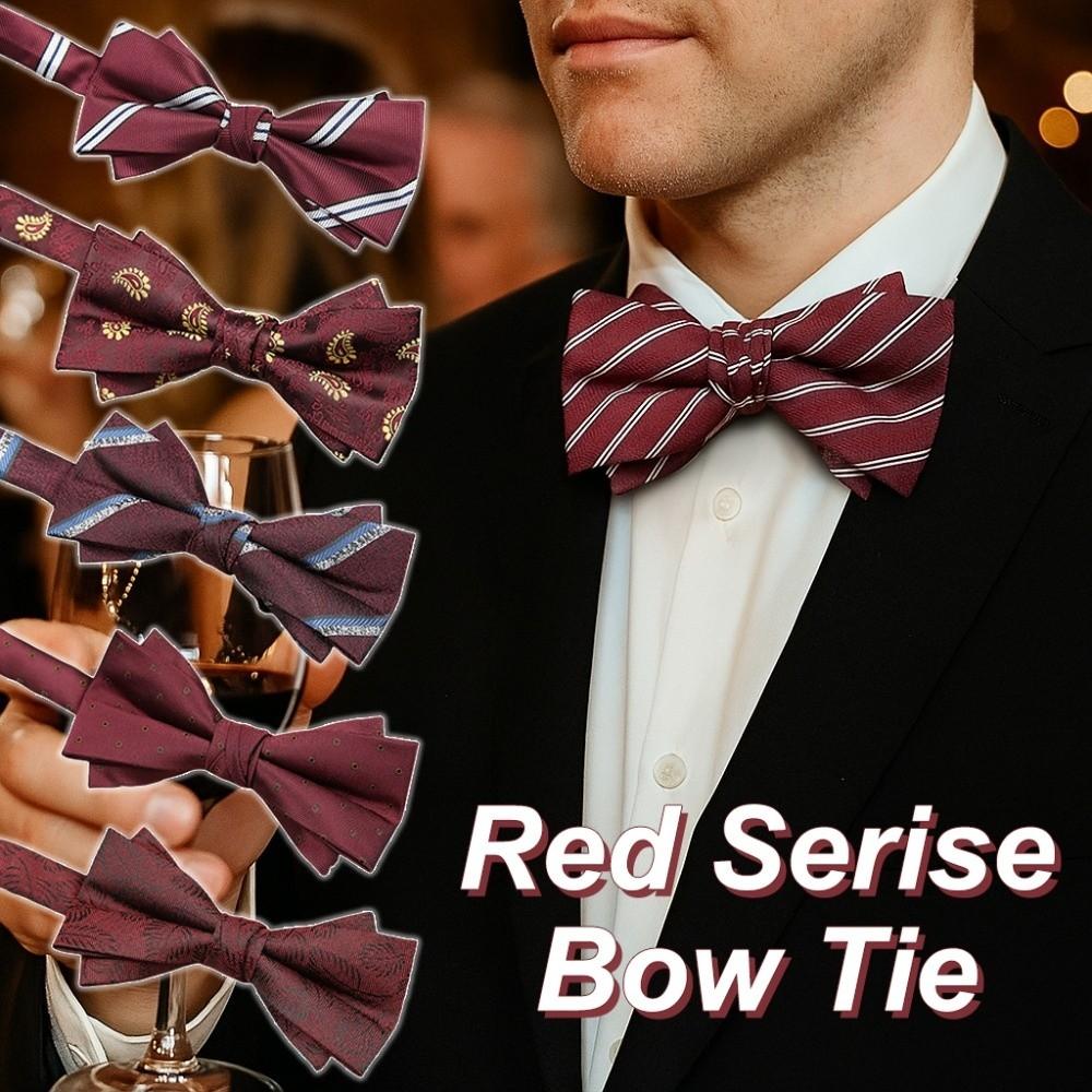 Adjustable Red Serise Bow Tie Bowknot Bridegroom Groomsman Cravat Fashion Men Necktie  Shirt