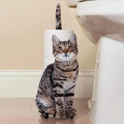 Toilet Paper Towel Holder Cat Shape Bathroom Toilet Paper Storage Rack Gift for Cat Lovers Toilet Roll Holder WC Paper Stand