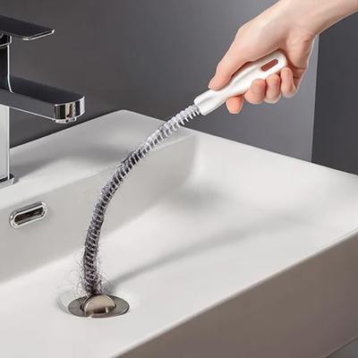 45cm Portable Pipe Dredging Strip Hair Brush Cleaner Foldable Sink Drain Cleaner Sticks Clog Remover Kitchen Cleaning Tool