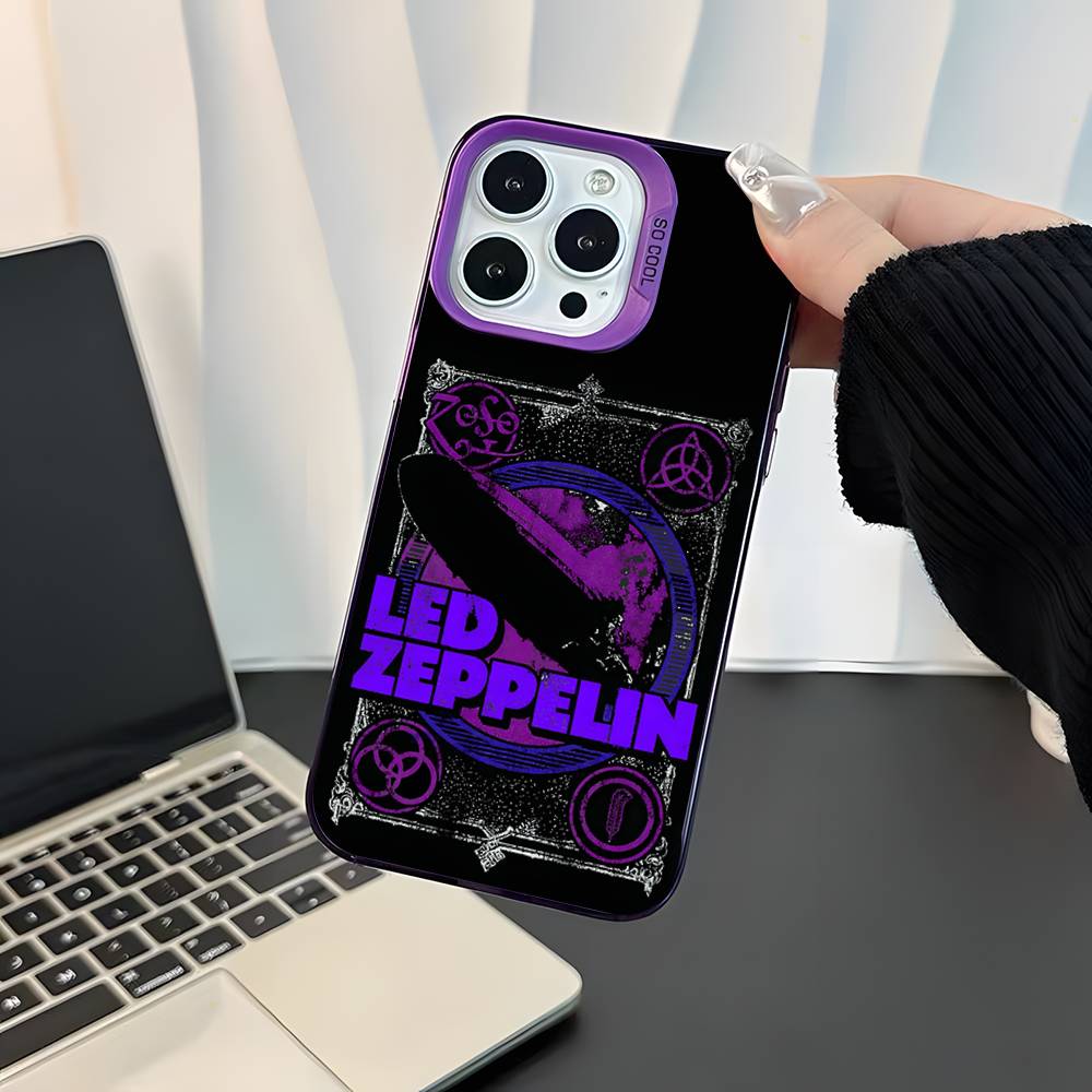 Hot L-Led Z-Zeppelins Band Phone Case For iPhone 17,16,15,14,13,12,11,Mini,Pro,E,SE4,XS,MAX Purple Candy Matte Cover