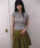 Sseonlis Button Tee (Melange Grey)