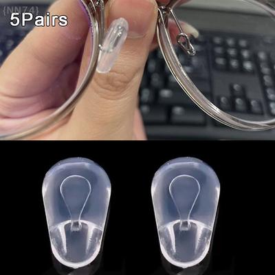 5 Pairs Super Soft Silicone Eyeglasses Nose Pads – Push-In Air Chamber Design For Optical Eyewear