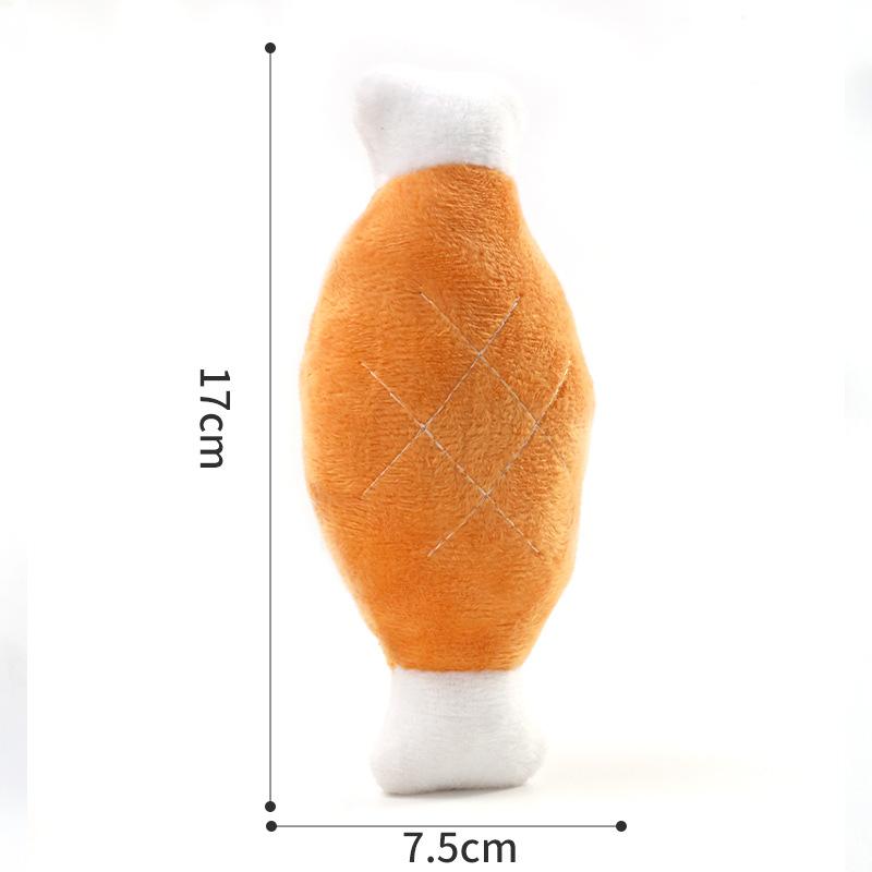 Dog Double-bone Chicken Leg Pet Plush Sound-making Toy Cat Toy Interactive Dog Toy