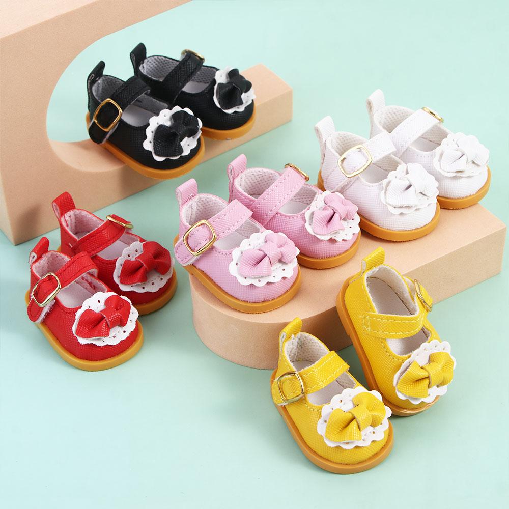 Decorate 5.5cm 14 Inches Cotton Doll Doll Shoes Mini Bow Shoes Doll Leather Shoes Doll Casual Shoes