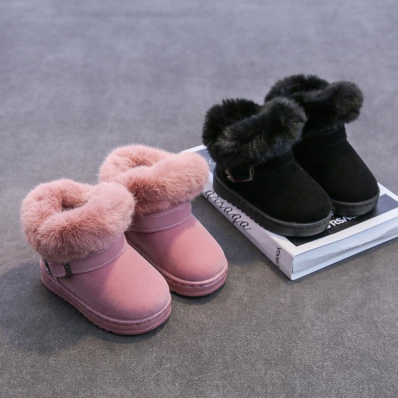 2025 Winter Fleece-lined Girls' Snow Boots - Warm Short Boots for Kids