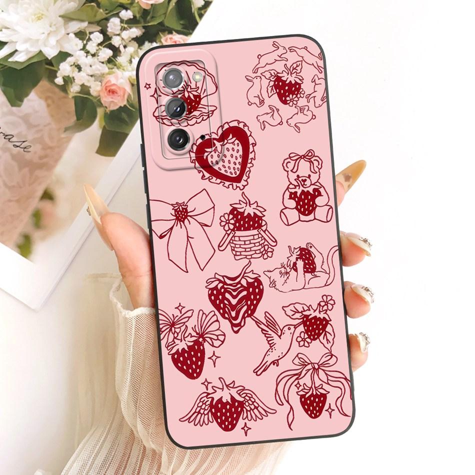 Für Samsung Galaxy S20 S20+ S20FE Niedliche Katze Blume Handyhülle Für Samsung S 20 S20 FE 4G 5G Stoßfeste Weiche Silikon-Stoßfänger