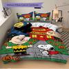 3Pcs Snoopy Charlie Brown Halloween Bedding Set Quilt Cover Pillowcase Home Christmas Halloween Gift 1 Duvet Cover 2 Pillowcase S1488
