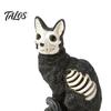 Halloween Showcase Decoration Skull Black Cat Pumpkin Figurine, Gothic Statue with Hollow Ribs, Non-peeling Paint Ornament Spooky for Desktop Outdoor