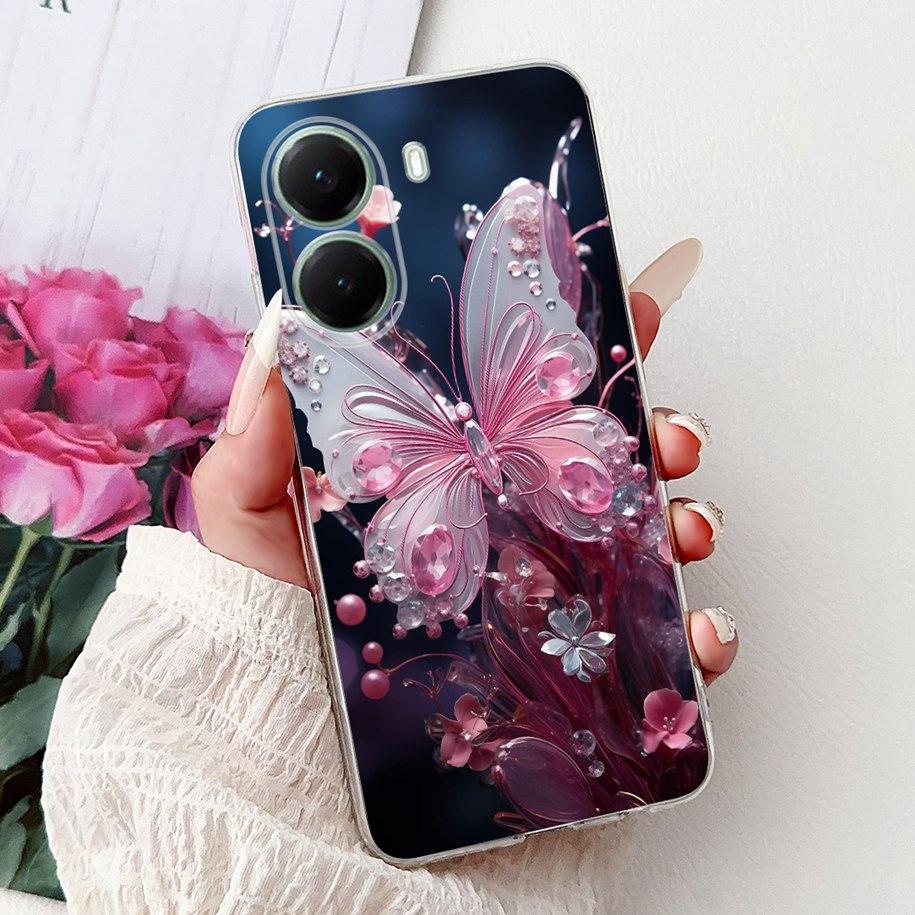 For Xiaomi Poco X7 Pro 5G Case Fashion Flower Queen Pattern Soft Silicone Clear Phone Cover For Xiaomi Poco X7 PocoX7 Pro Fundas