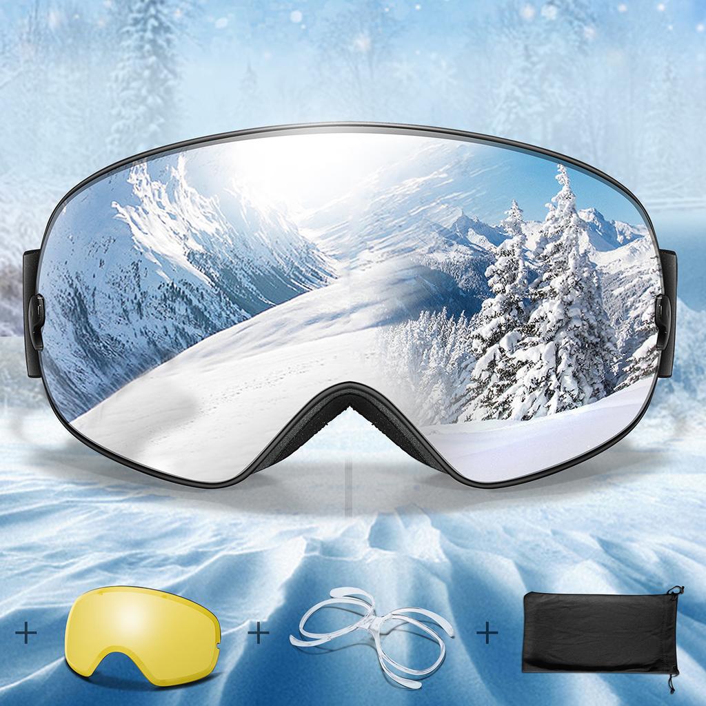 Men Women Anti-Fog UV400 SKI Goggles Snowboard Outdoor SportS Teen Snowmobile Glasses Winter Cycling Eye Windproof Christmas