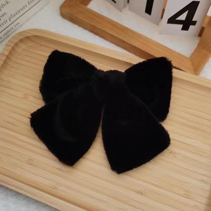 Warm Imitation Mink Fleece Hairpin Plush Big Bow Hairpin Top Clip Spring Clip Hair Accessories Headdress