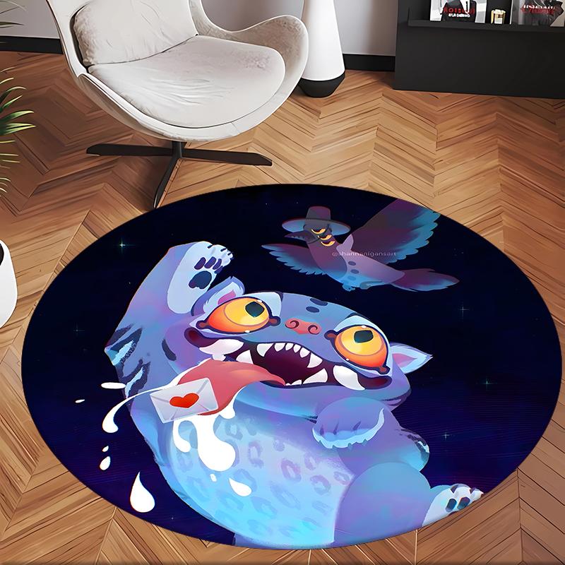 Derpy Tiger (14) Round Office Rug Decorative Floor Rug for Office Bedroom Living Room and Home Space