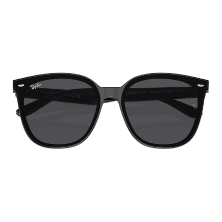 RayBan Lens Logo Plastic Square Sunglasses Unisex Couple Black