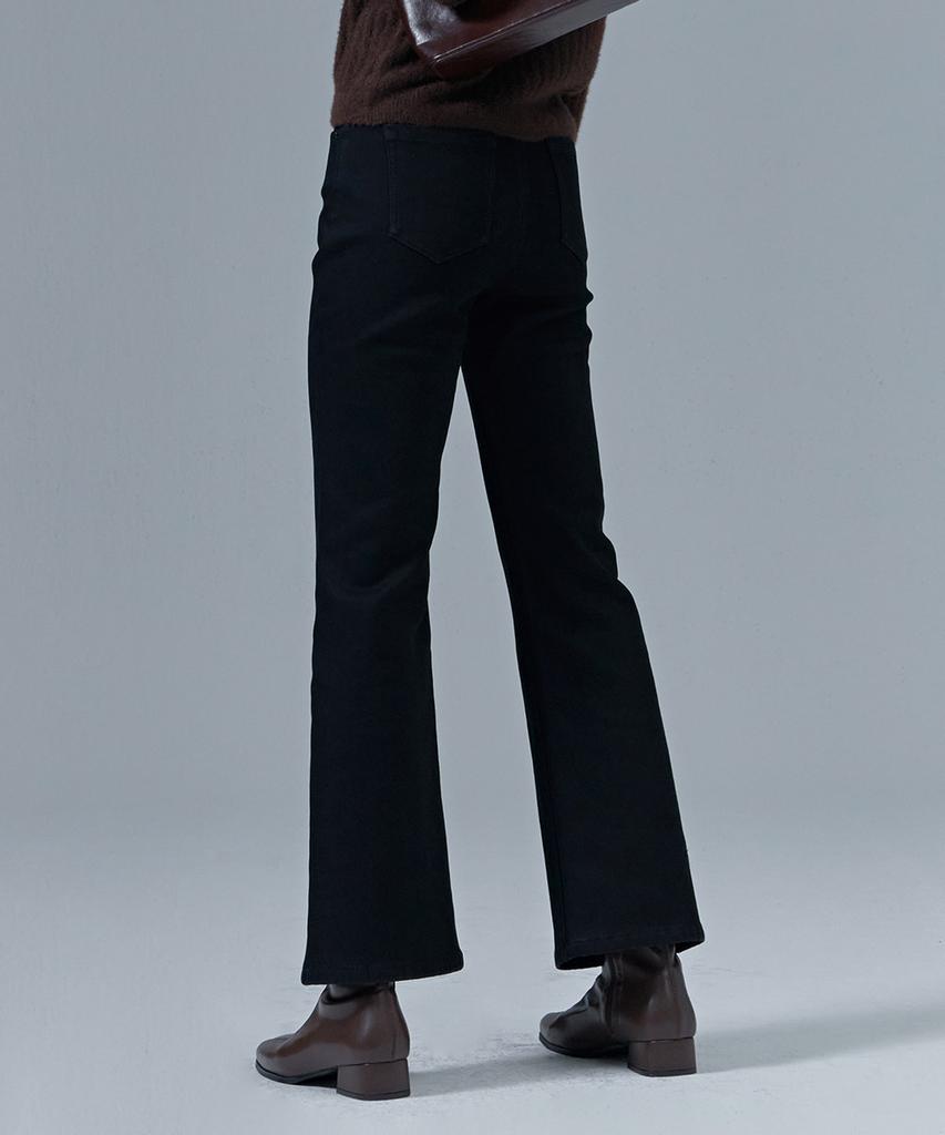 Chase Cult Women'S Bonded Black Hidden Elastic Bootcut Pants-Cfzg2354D03
