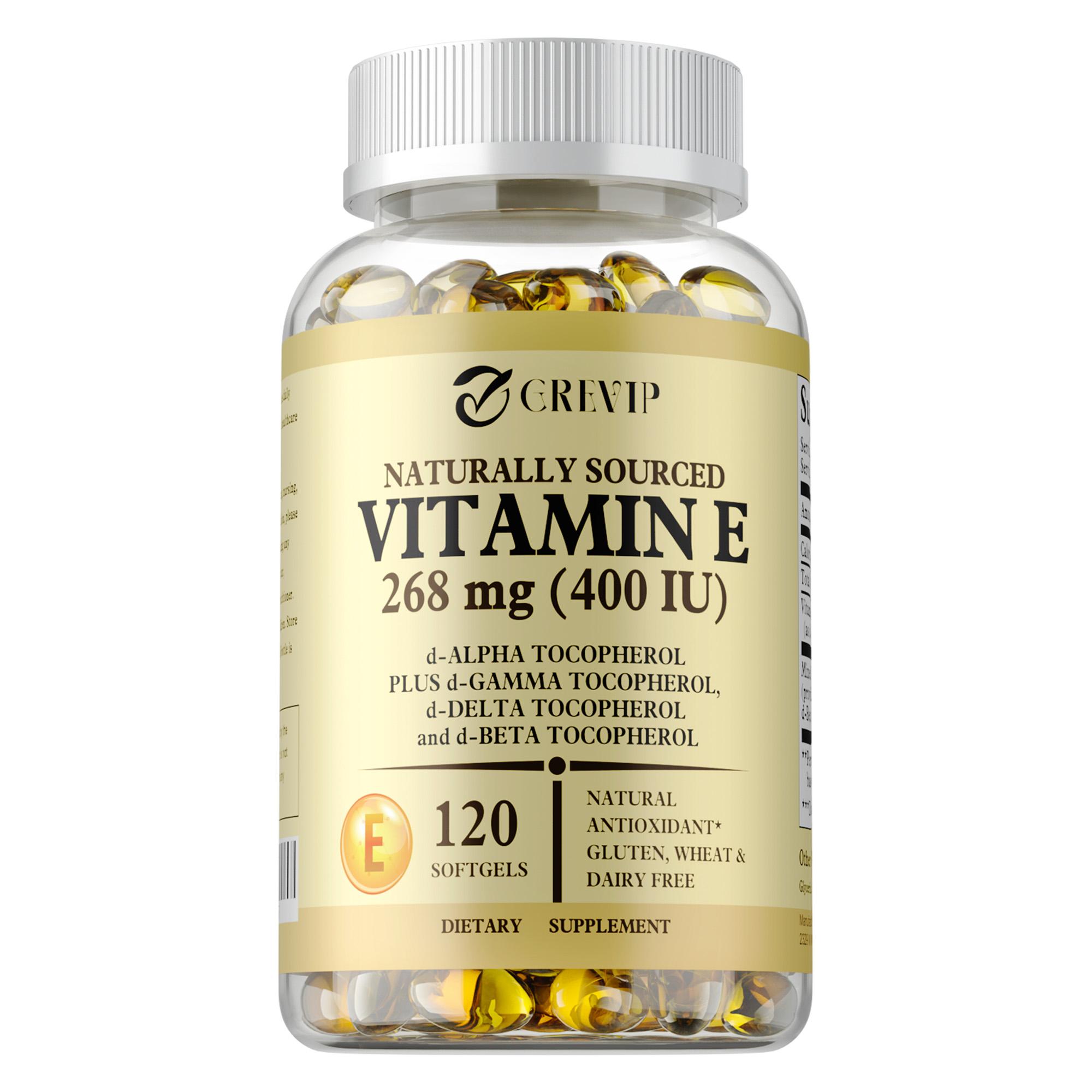 

Highly absorbable, natural vitamin E capsules, immune support, skin repair, antioxidant, adult support. 120