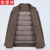 Hengyuanxiang Men's Wool Stand-Collar Coat with Detachable Down Liner