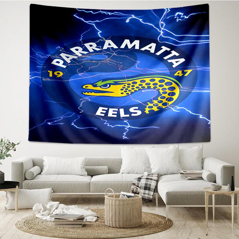 Parramatta Eels Team Crest Tapestry Room Decoration Wall Hanging for Living Room Bedroom, dormitory, Birthday and Christmas gifts